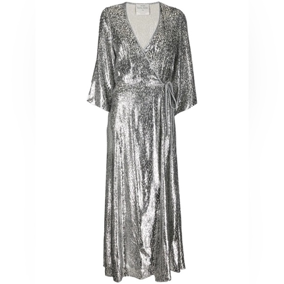 Forte Forte Wrap Dress -Metallic Velvet Animal Print. Worn 1x. Perfect condition - Picture 3 of 3